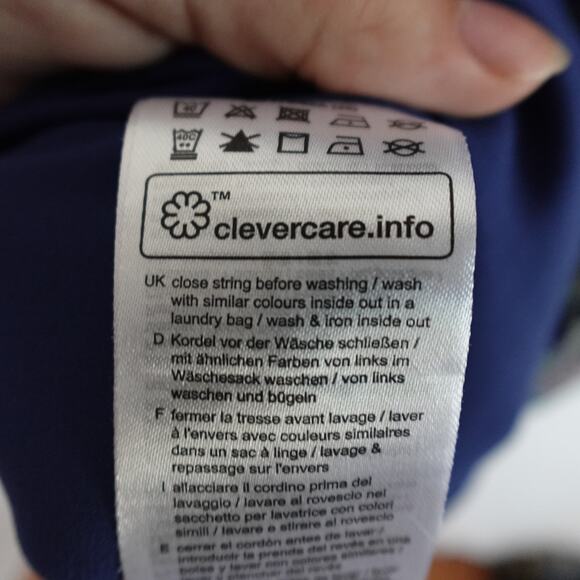 Esprit Patchwork Blue Dress Multi Print Cottage Retro Boho Size 10 Short Sleeve - Picture 8 of 12